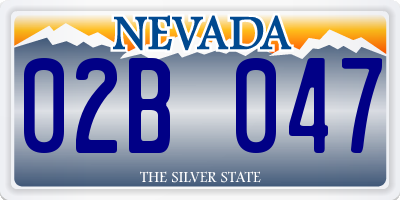 NV license plate 02B047