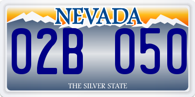 NV license plate 02B050