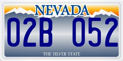 NV license plate 02B052