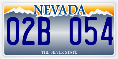 NV license plate 02B054