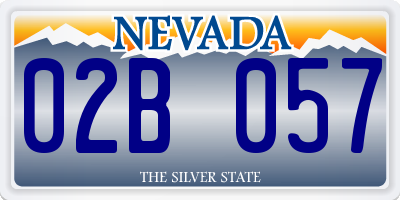 NV license plate 02B057