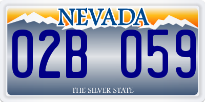 NV license plate 02B059