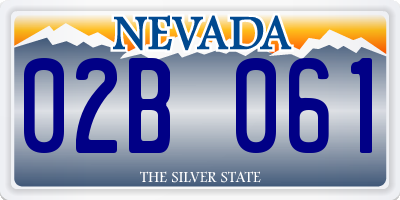 NV license plate 02B061