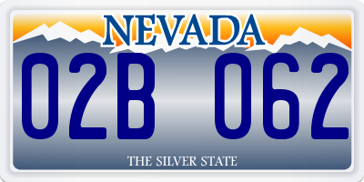 NV license plate 02B062