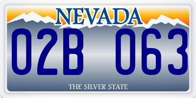 NV license plate 02B063