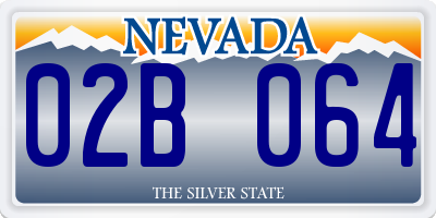 NV license plate 02B064