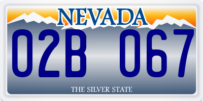 NV license plate 02B067