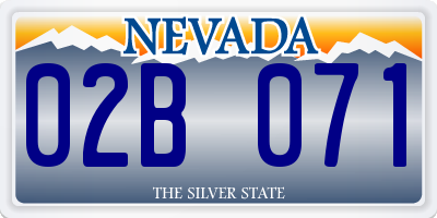 NV license plate 02B071