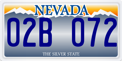 NV license plate 02B072