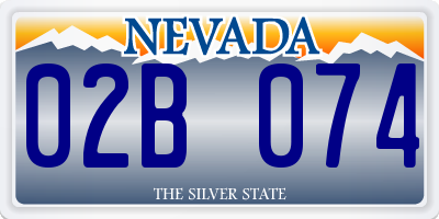 NV license plate 02B074