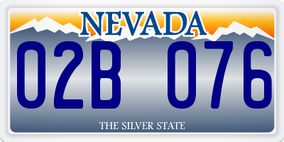 NV license plate 02B076