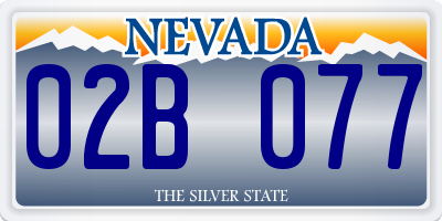 NV license plate 02B077