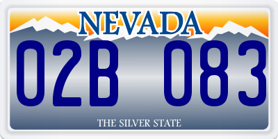 NV license plate 02B083
