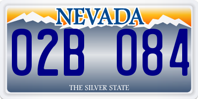 NV license plate 02B084