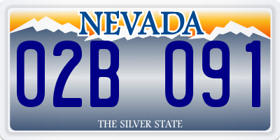 NV license plate 02B091