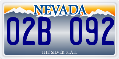 NV license plate 02B092