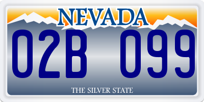 NV license plate 02B099