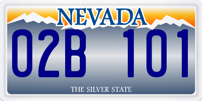 NV license plate 02B101