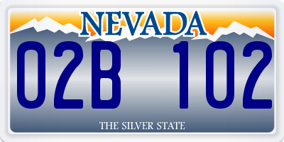 NV license plate 02B102