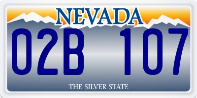 NV license plate 02B107