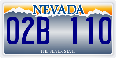 NV license plate 02B110