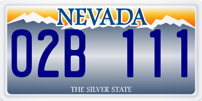 NV license plate 02B111