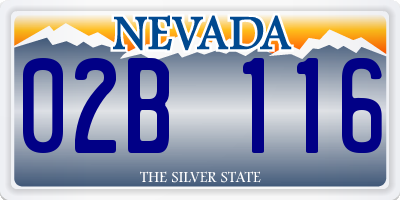 NV license plate 02B116