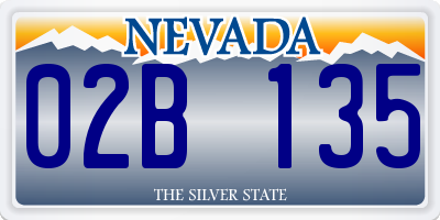 NV license plate 02B135