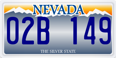 NV license plate 02B149