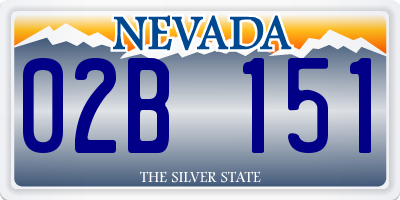 NV license plate 02B151