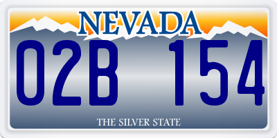 NV license plate 02B154