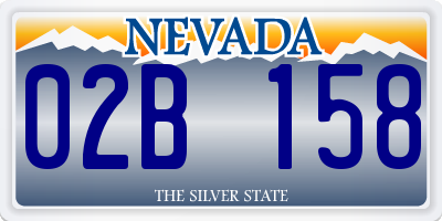 NV license plate 02B158