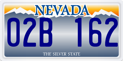 NV license plate 02B162