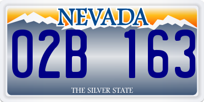 NV license plate 02B163