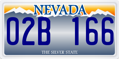 NV license plate 02B166