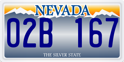NV license plate 02B167