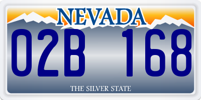 NV license plate 02B168