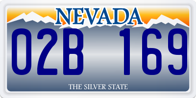 NV license plate 02B169