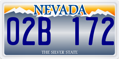 NV license plate 02B172