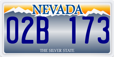 NV license plate 02B173