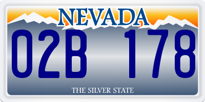 NV license plate 02B178