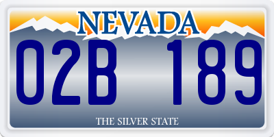 NV license plate 02B189