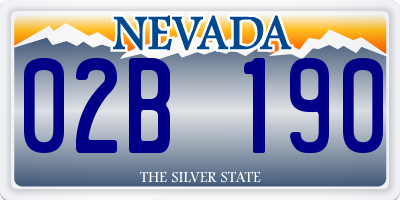 NV license plate 02B190