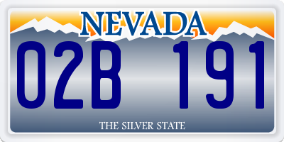 NV license plate 02B191