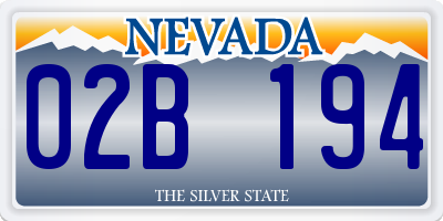 NV license plate 02B194