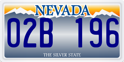 NV license plate 02B196