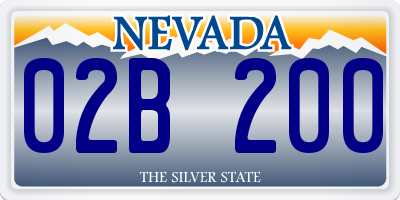 NV license plate 02B200