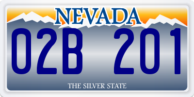 NV license plate 02B201