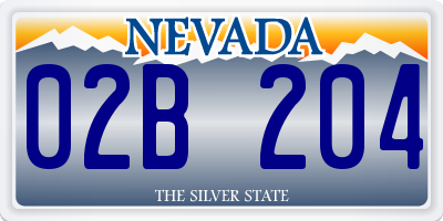 NV license plate 02B204