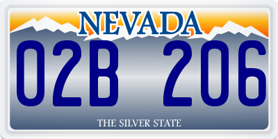 NV license plate 02B206